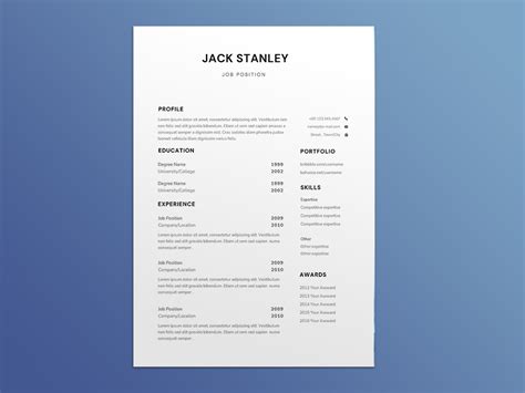 Free Three Pages Resume Template (ID, AI, PSD, DOCX)