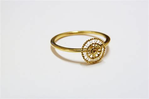 Minimalist Gold Ring, Handmade Unique Bicycle Elements Ring, Made of ...