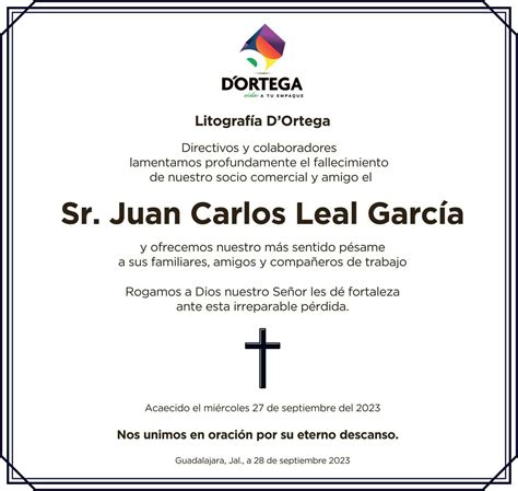 C P Juan Carlos Leal Garc A Obituario Esquela