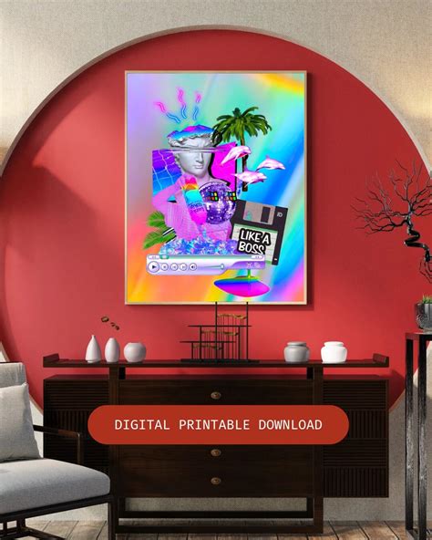 Vaporwave 90s Posters Collage Art Nostagia 1990s Printable Etsy