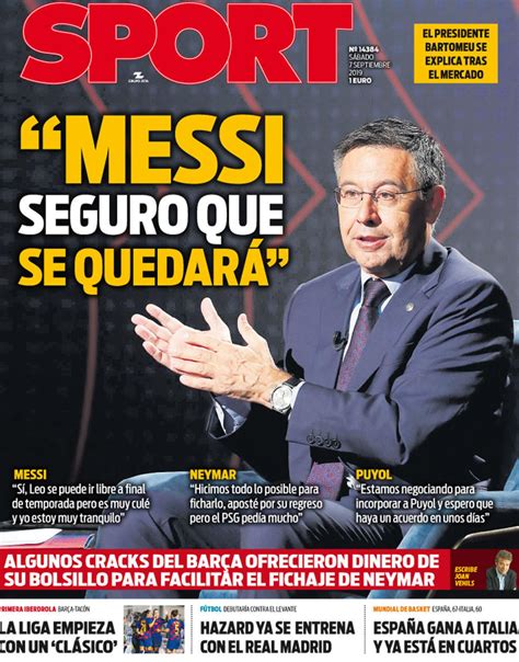 La Portada Del Diario Sport 07 09 2019