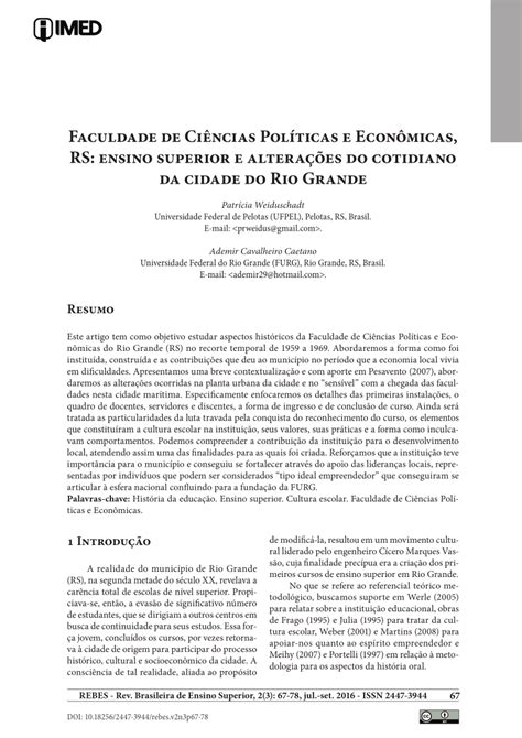 (PDF) Faculdade de Ciências Políticas e Econômicas, RS: ensino superior ...
