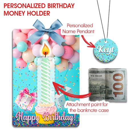 Personalized Birthday Money Card Holder Money Holder With Name For