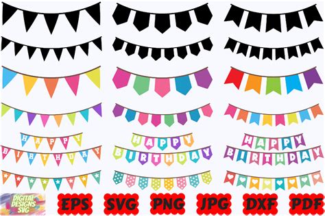 Bunting Birthday SVG |Bunting Banner SVG Graphic by ...