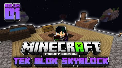 TEK BLOK SKYBLOCK Minecraft PE Tek Blok Skyblock Bölüm 1 YouTube