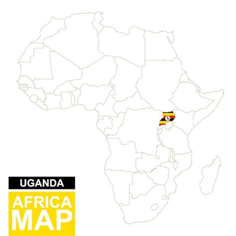 Premium Vector Africa Contoured Map With Highlighted Uganda Uganda