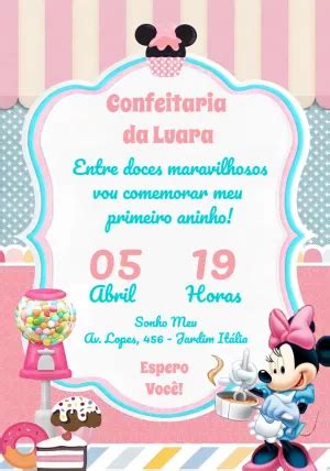 Convite Anivers Rio Minnie Mouse Edite Gr Tis Nosso Editor Online