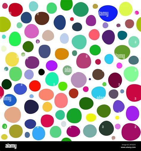 Irregular Colored Dots Over White Background Seamless Pattern