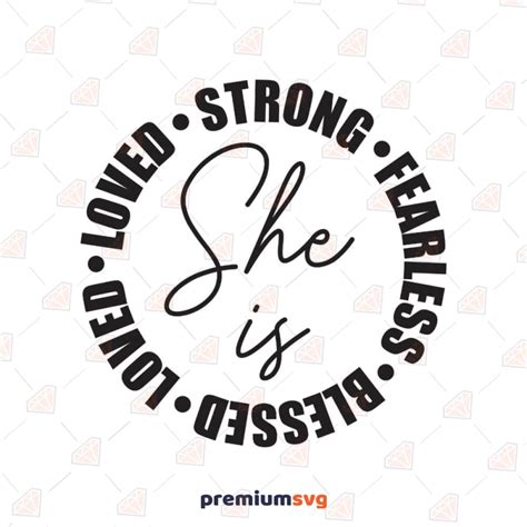 She Is Strong Fearless Blessed Svg Premiumsvg