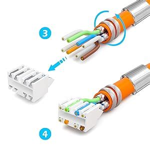 Hb Digital 4 Connettori Di Rete CAT 7 RJ 45 NS 7 Su Morsetto Di Taglio