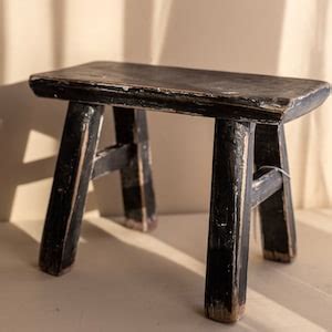 Vintage Small Wooden Stool - Etsy