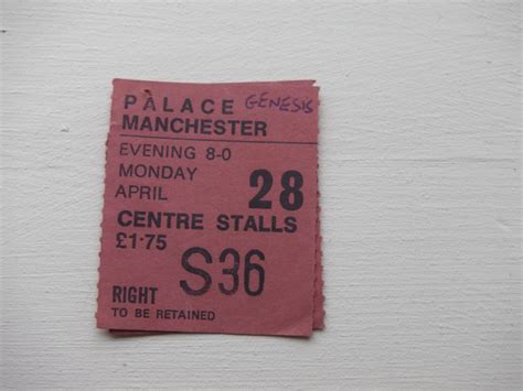 Ticket Palace Theatre Th April Manchester Digital Music Archive