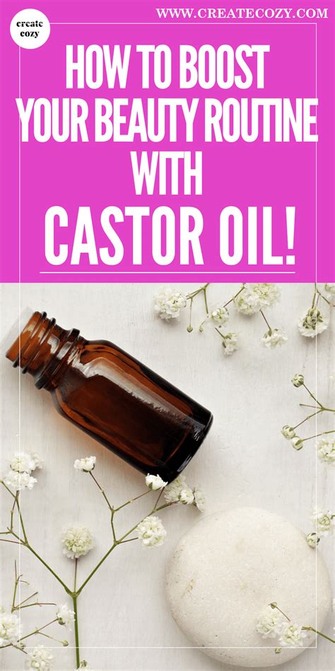 A Bottle Of Castor Oil Next To Flowers