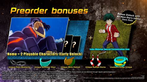 My Hero One’s Justice 2 Pre Order Bonus And Prequel Save Data Bonus Revealed Nintendosoup