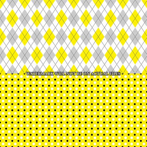 Yellow Digital Paper, Printable Yellow Pattern, Yellow and Black ...