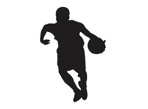 Silhouet Van Een Basketbal Speler Draag Een Basketbal 22599214 PNG