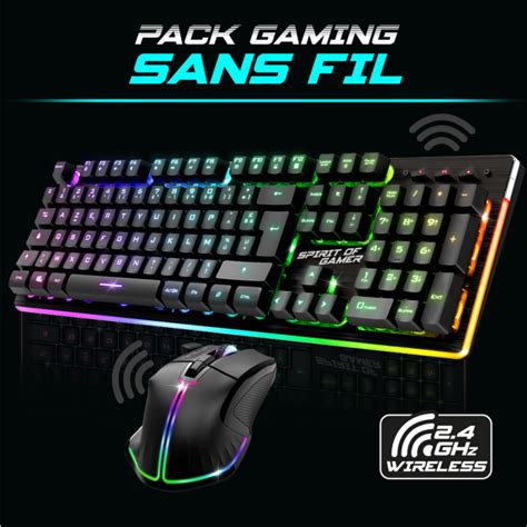 Ensemble Clavier Et Souris Gamer Sans Fil Spirit Of Gamer Ultimate