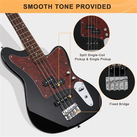 Glarry 4 String Electric Bass Guitar Beginner Kit W20w Amp Red Pearl