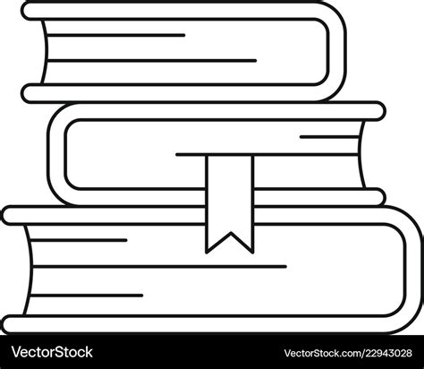 Book Stack Icon Outline Style Royalty Free Vector Image