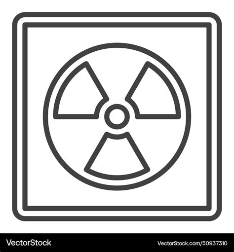 Radiation danger zone thin line square icon Vector Image