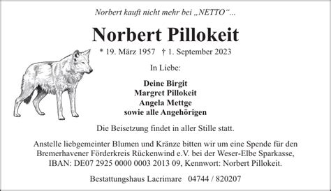 Norbert Pillokeit Gedenken Nordsee Zeitung