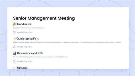 Senior Management Meeting Agenda Template Fellowapp