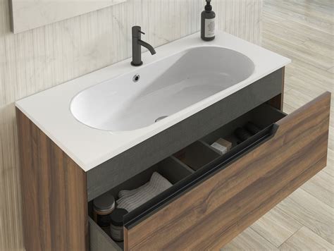 Conjunto Mueble De Ba O Eleven Suspendido Caj N Y Hueco Con Lavabo