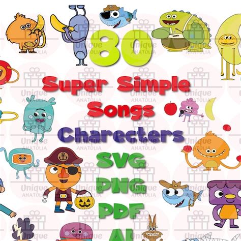 Super Simple Song Characters Clipart for Stickers Digital - Etsy