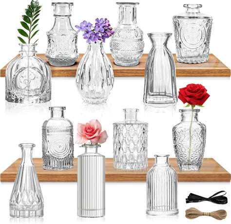 Jinfa Petits vases à fleurs en céramique décoration de table Blanc