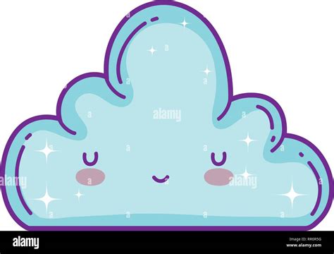 Cute Cloud Kawaii Character Stock Vector Image Art Alamy