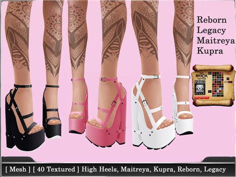 Second Life Marketplace Mesh 40 Textured High Heels Maitreya Kupra Reborn Legacy