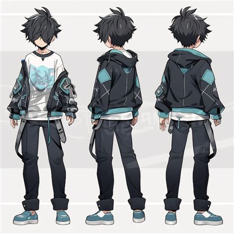 Premium Photo | Trendy Anime Boy Character Turnaround Concept Art Sheet ...