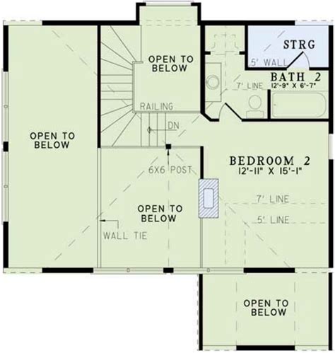 Plano de cabaña moderna de 2 pisos