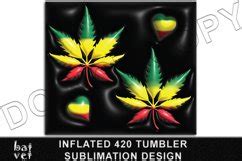 D Weed Tumbler Sublimation Inflated Cannabis Tumbler Png