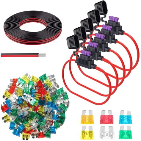 18 Awg Inline Fuse Holder Atcato In Line Automotive Blade Fuse Holder With 60pcs Standard Car