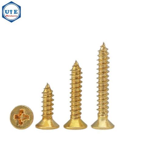 Brass Copper Flat Cross Countersunk Head Recessed Self Tapping Screw