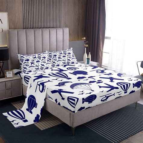 Aviation Aircraft Bed Sheets Set Airplane Sheet Set Full,Hot Air ...