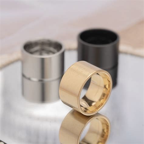 brand  stainless steel mm super wide ring simple style titanium