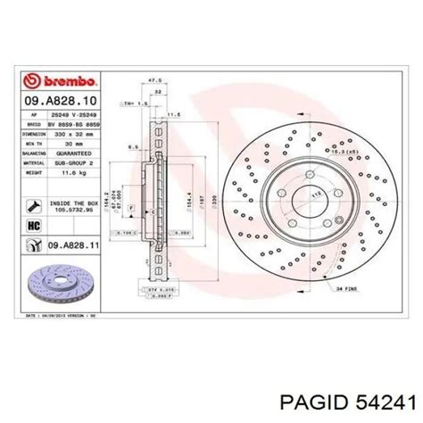 54241 HELLA PAGID Disco De Freno Delantero