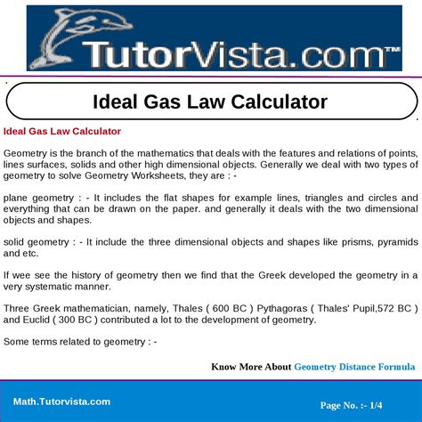 Ideal Gas Law Calculator by tutorvista team - Issuu