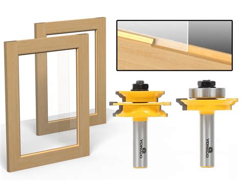 Free Shipping Yonico Ogee 2 Bit Glass Door Rail And Stile Router Bit