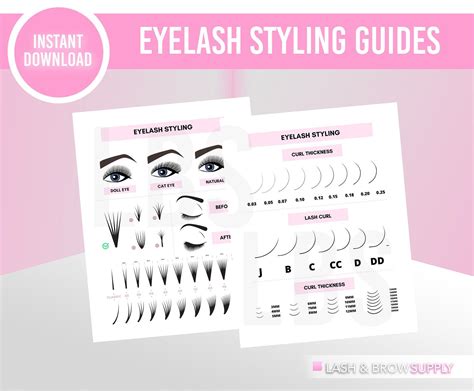 Eyelash Style Guides Lash Guide Eyelash Form Printable Etsy