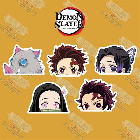 Kimetsu No Yaiba Peeker Anime Sticker Demon Slayer High Quality Water Proof Vinyl Sticker