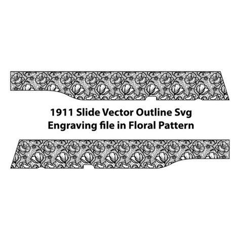 1911 Gun Slide Vector Outline Svg Engraving File In Floral P Inspire Uplift