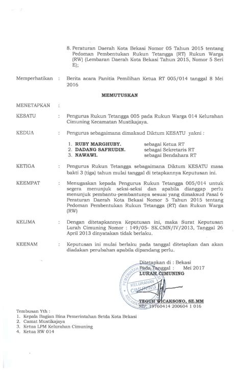 fourteen surat keputusan lurah cimuning   klcmn bulan