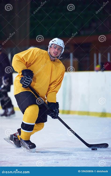 Ice Hockey Player In Action Stock Photo Image Of Action Protection