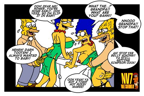 Rule 34 Abraham Simpson Breasts Clothes Color Female Human Insertion Male Marge Simpson Nev