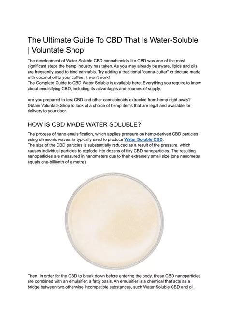 Ppt The Ultimate Guide To Cbd That Is Water Soluble Voluntate Shop