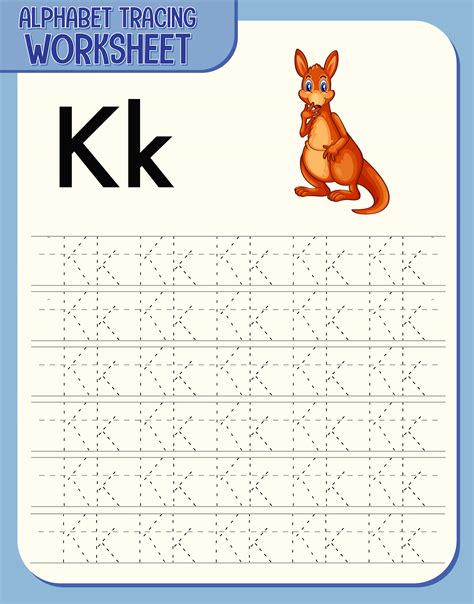 Alphabet Tracing Worksheet With Letter K And K 1520353 Vector Art At