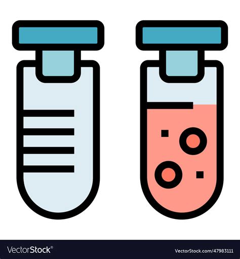 Medical Test Tube Icon Flat Royalty Free Vector Image